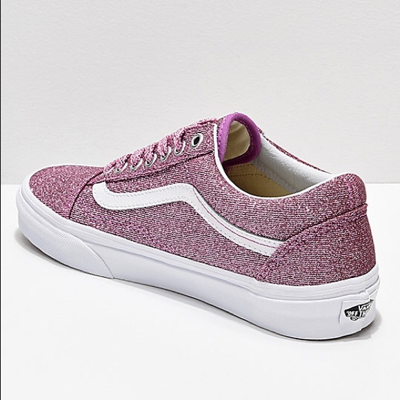 Vans Shoes Nwt Vans Old Skool Pink White Glitter Skate